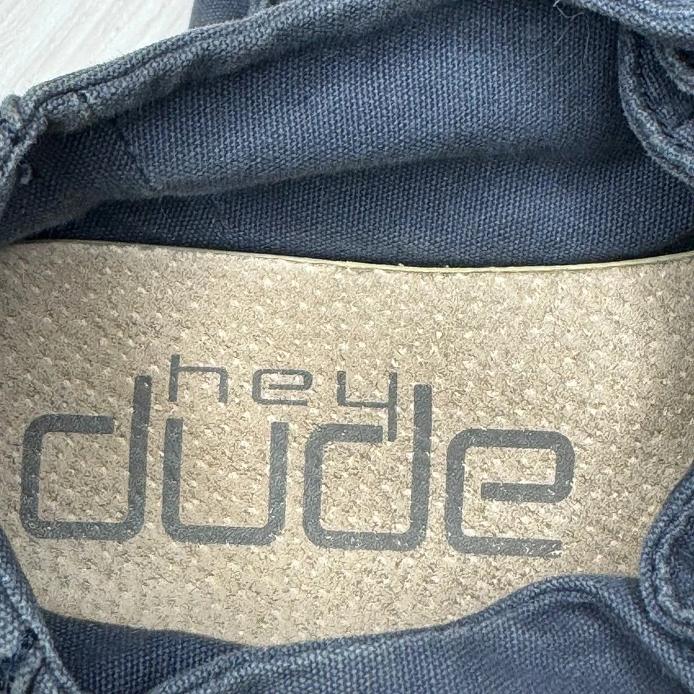 Hey Dude Women's Wendy‎ Casual Shoes Loafers Canvas Navy Blue Comfort Size 5